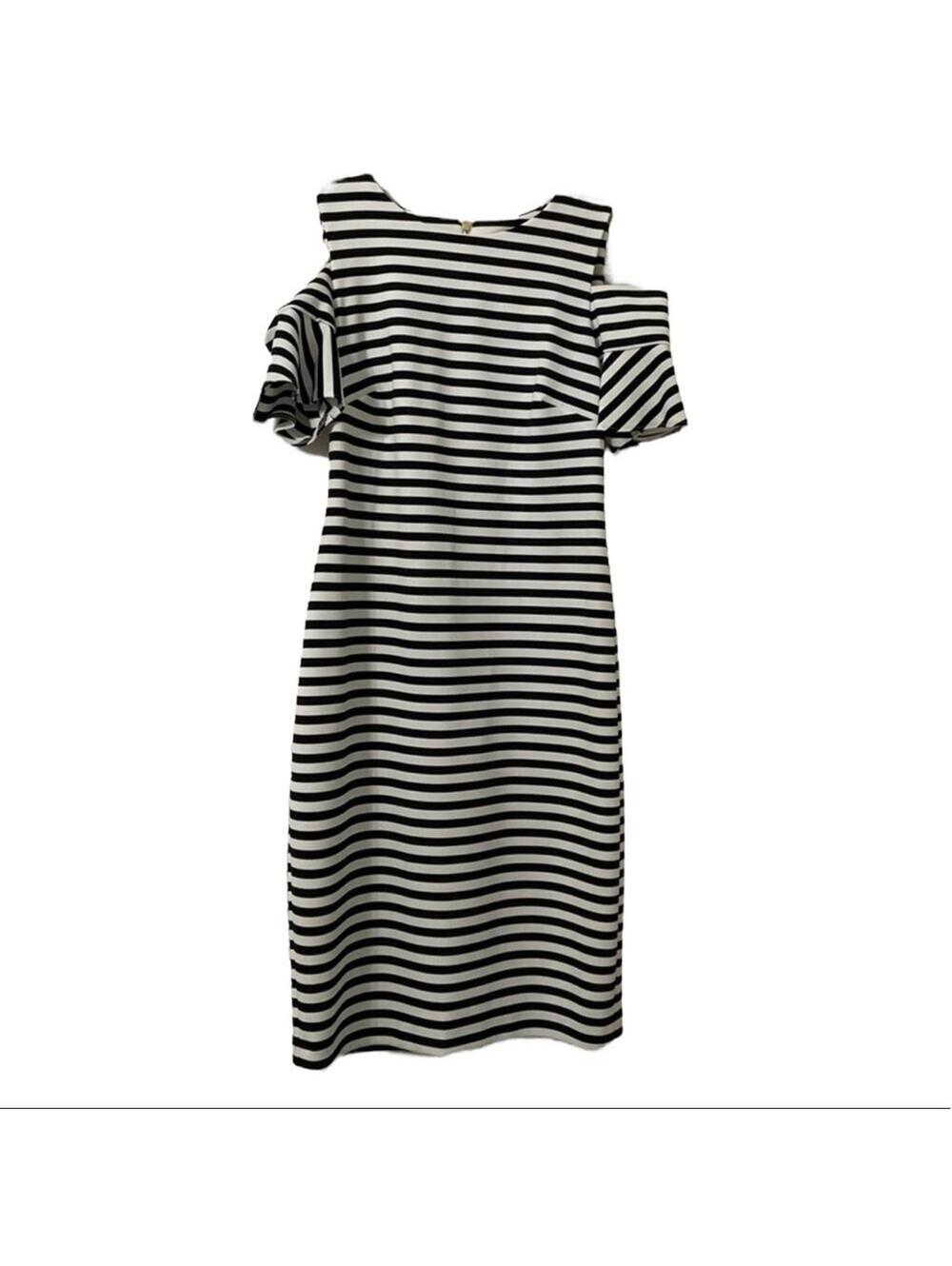 Calvin Klein | Women's Black & White Cold Shoulder Dress | Size 8 | NWOT | 0222
